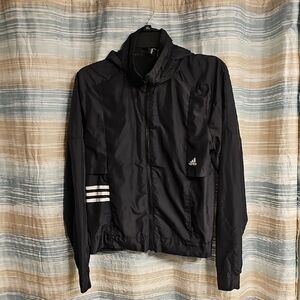Adidas ID Soft Shell Hooded Windbreaker Pockets Drawstring Waist Med